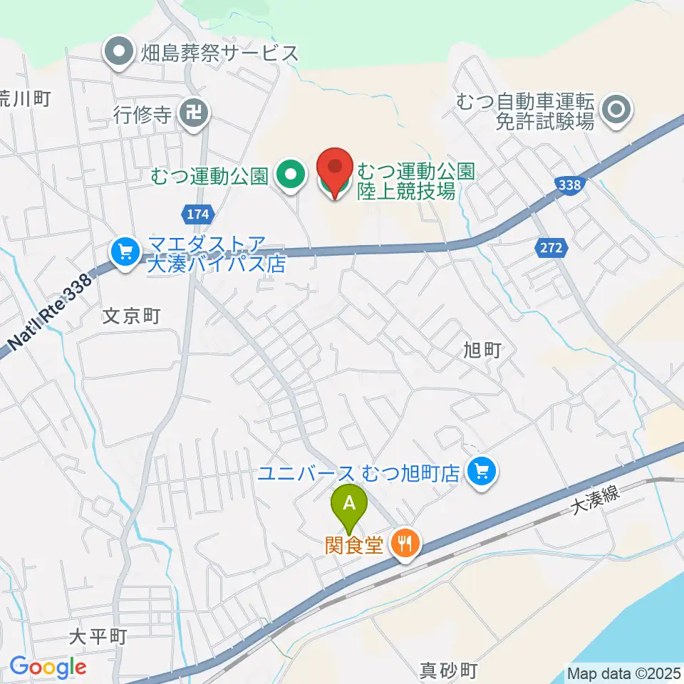 むつ運動公園陸上競技場周辺のホテル一覧地図