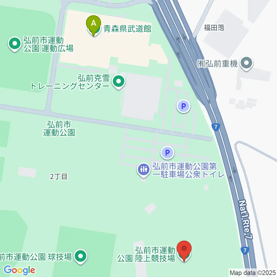 弘前市運動公園陸上競技場周辺のホテル一覧地図