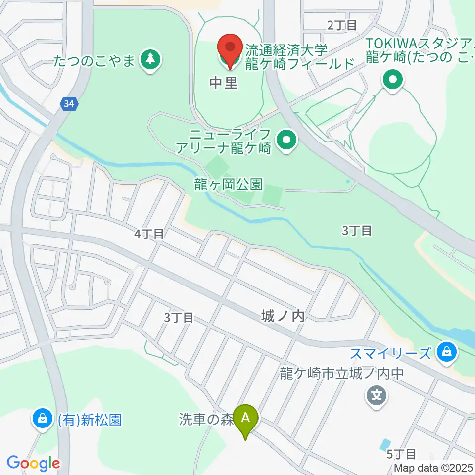 流通経済大学龍ケ崎フィールド周辺のホテル一覧地図