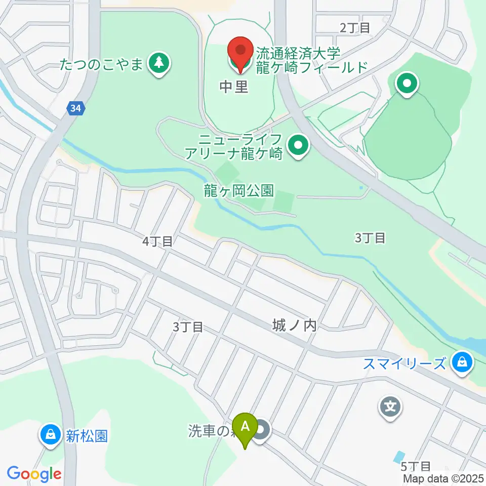龍ケ崎市陸上競技場周辺のホテル一覧地図