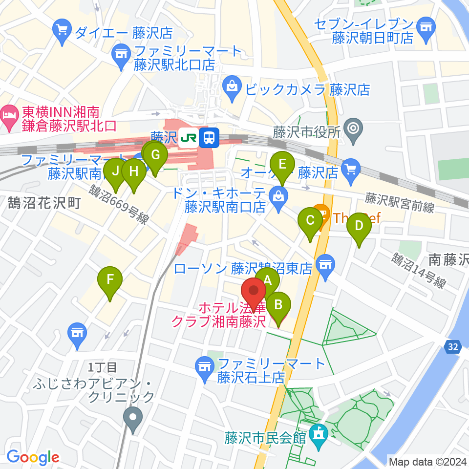 太陽ぬ荘スタジオ周辺のホテル一覧地図