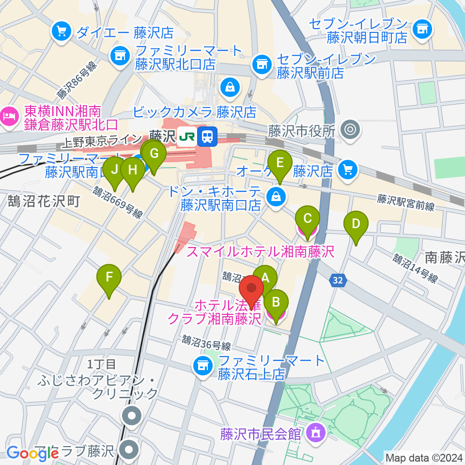 太陽ぬ荘スタジオ周辺のホテル一覧地図