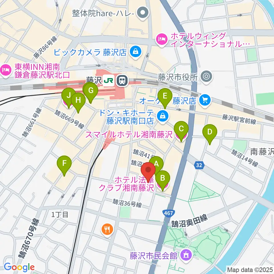 太陽ぬ荘スタジオ周辺のホテル一覧地図