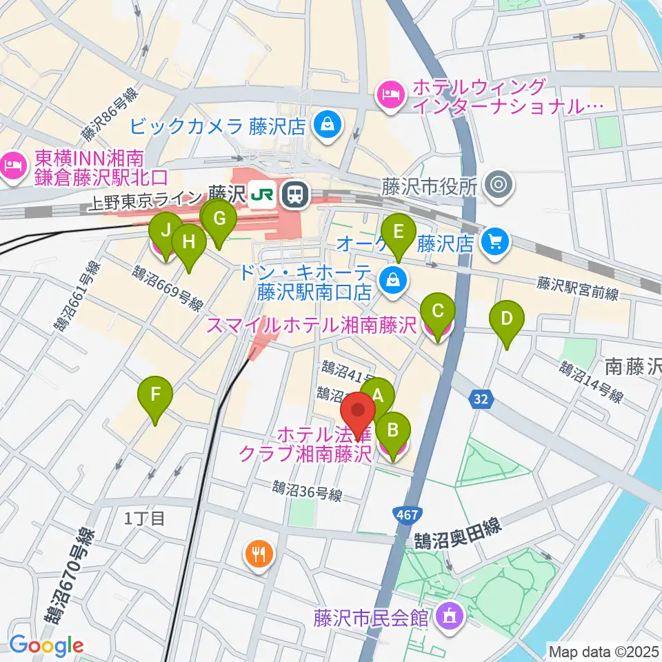 太陽ぬ荘スタジオ周辺のホテル一覧地図