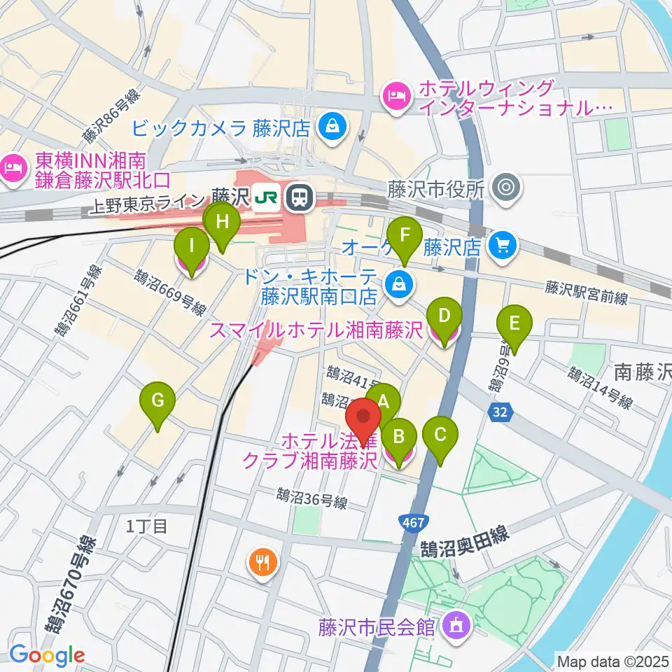 太陽ぬ荘スタジオ周辺のホテル一覧地図