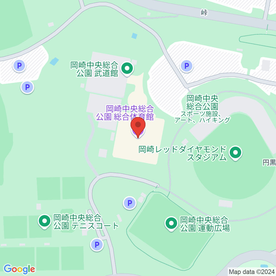 岡崎中央総合公園総合体育館周辺のホテル一覧地図