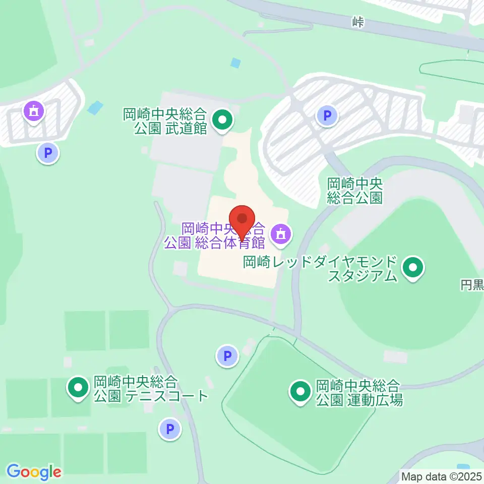岡崎中央総合公園総合体育館周辺のホテル一覧地図
