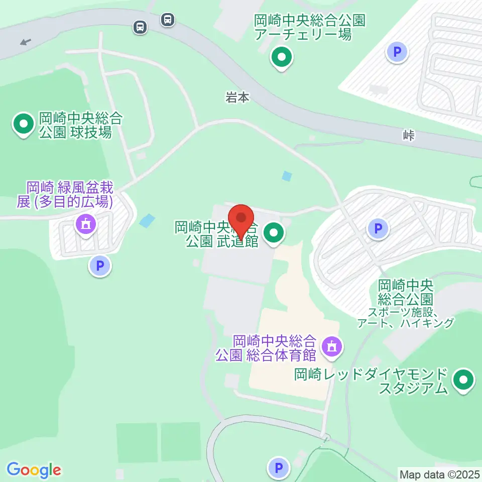 岡崎中央総合公園 武道館周辺のホテル一覧地図