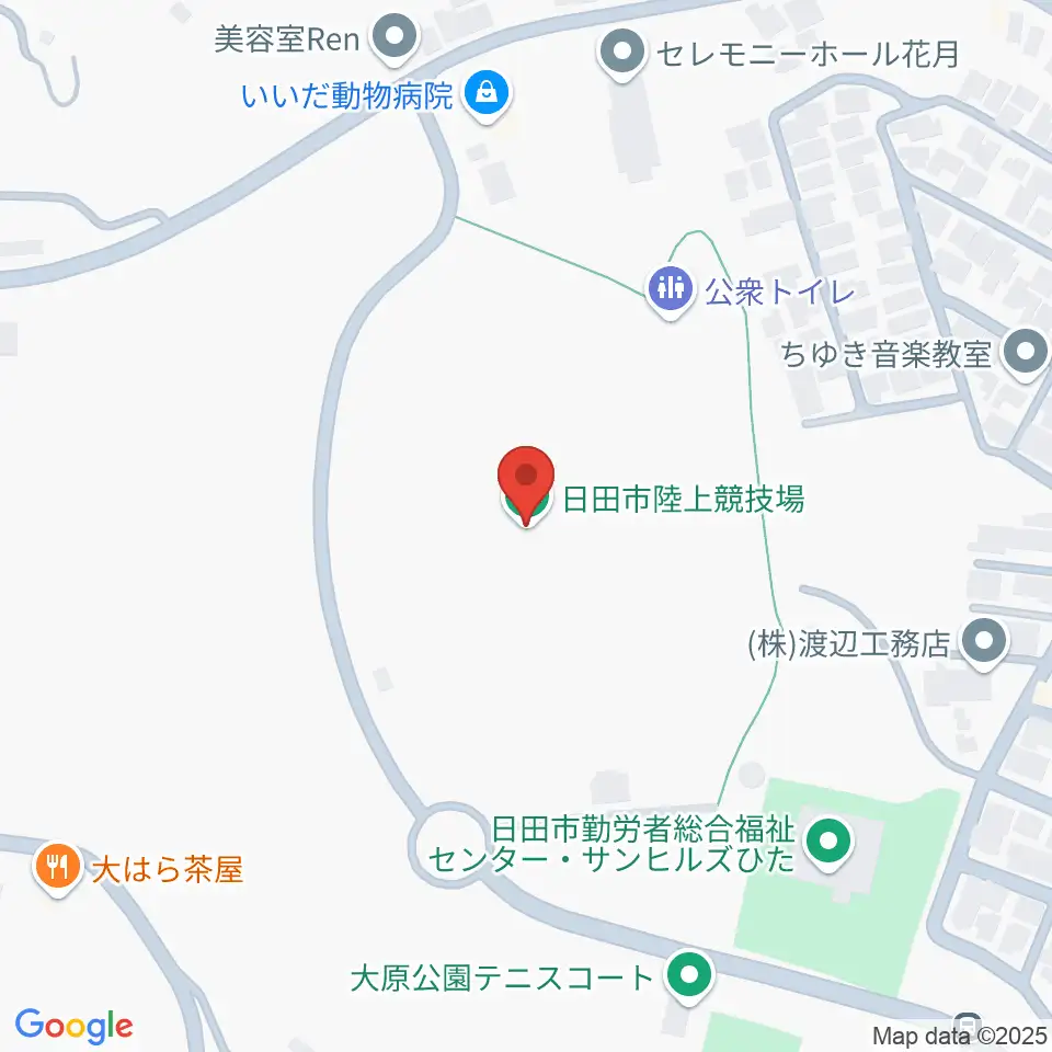 日田市陸上競技場周辺のホテル一覧地図