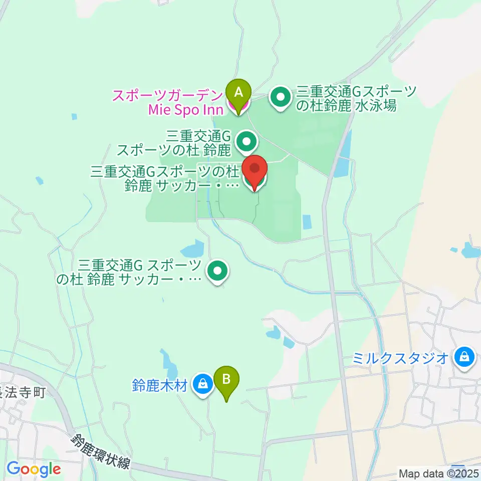 三重交通Gスポーツの杜鈴鹿サッカー・ラグビー場周辺のホテル一覧地図