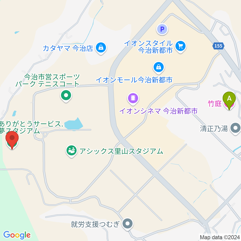 ありがとうサービス.夢スタジアム周辺のホテル一覧地図