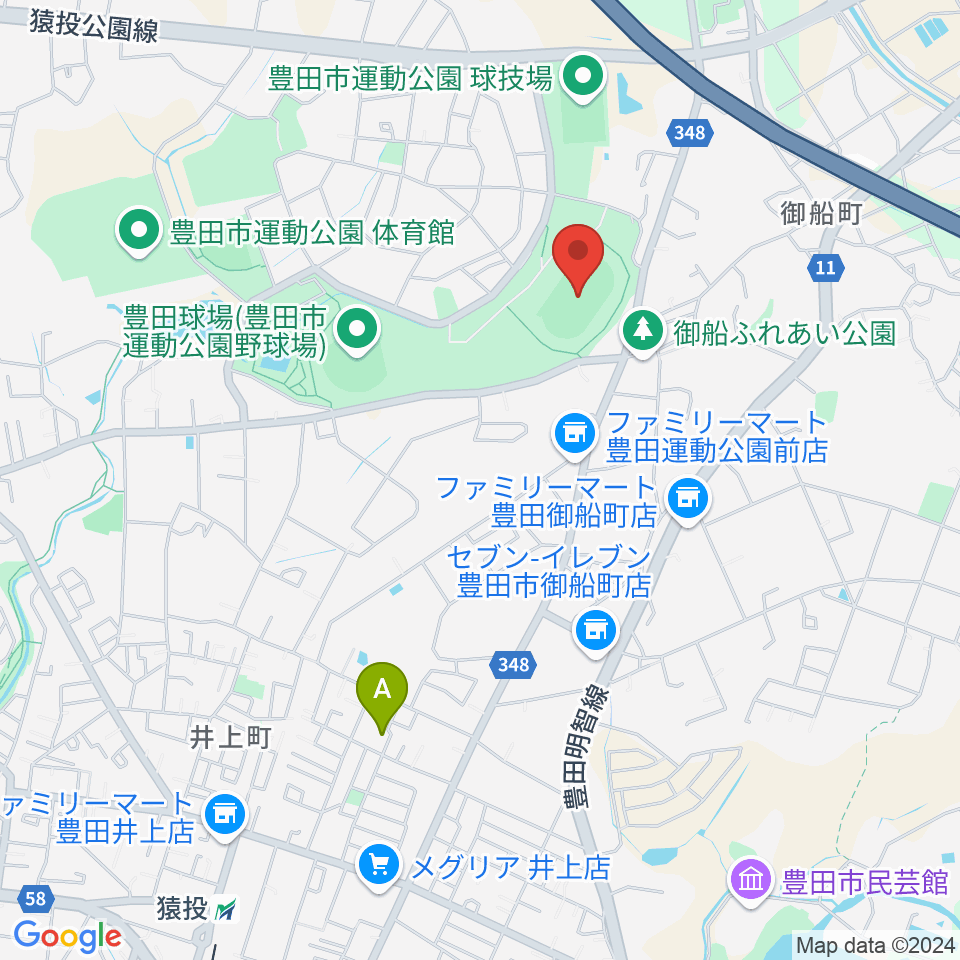 豊田市運動公園陸上競技場周辺のホテル一覧地図