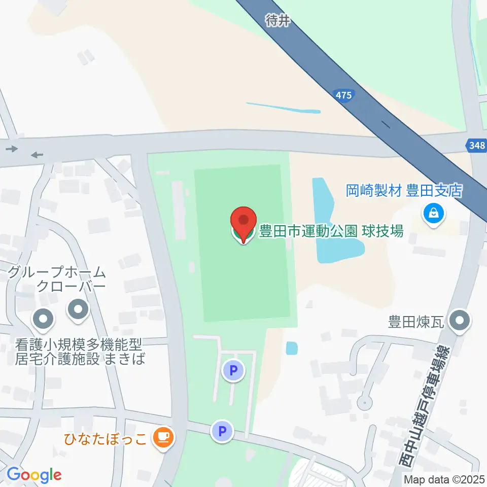 豊田市運動公園球技場周辺のホテル一覧地図