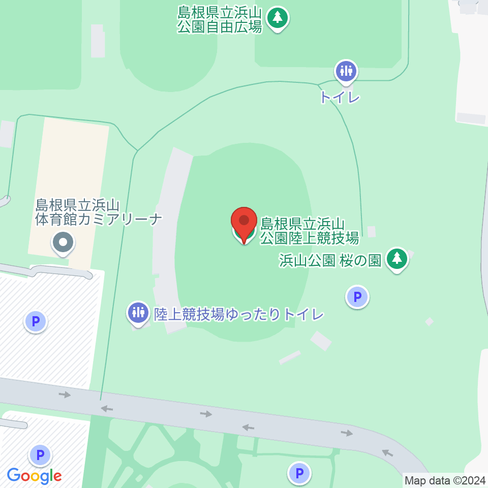 島根県立浜山公園陸上競技場周辺のホテル一覧地図