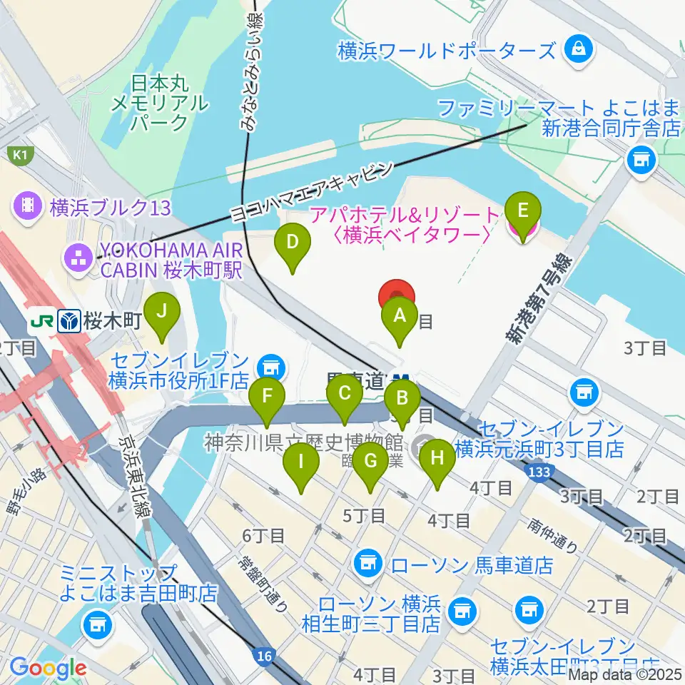 ビルボードライブ横浜周辺のホテル一覧地図