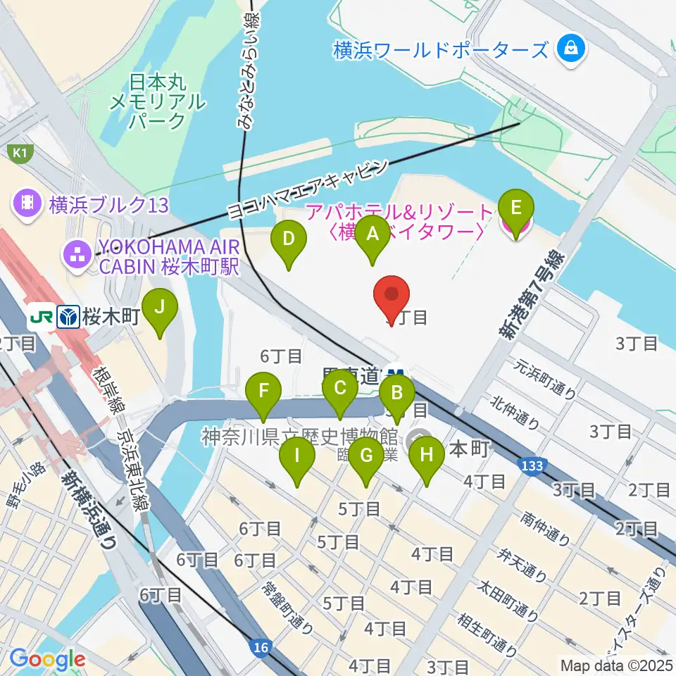 ビルボードライブ横浜周辺のホテル一覧地図