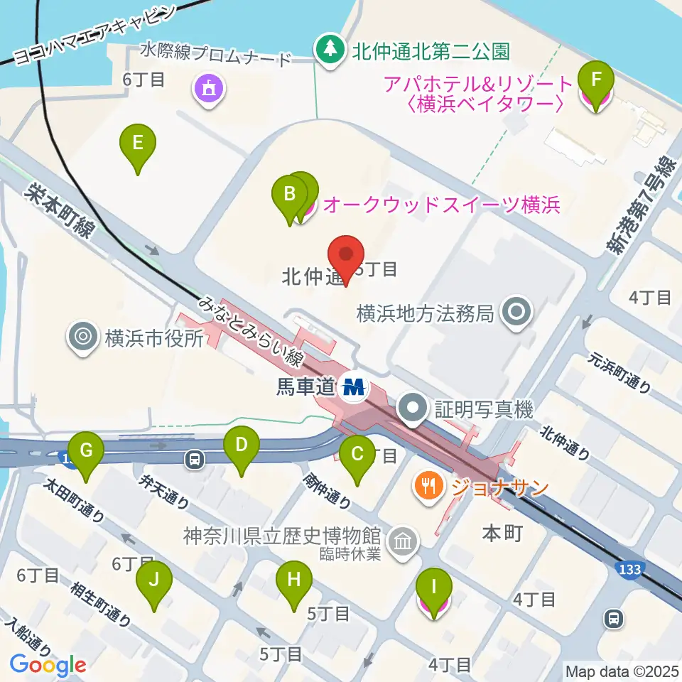ビルボードライブ横浜周辺のホテル一覧地図