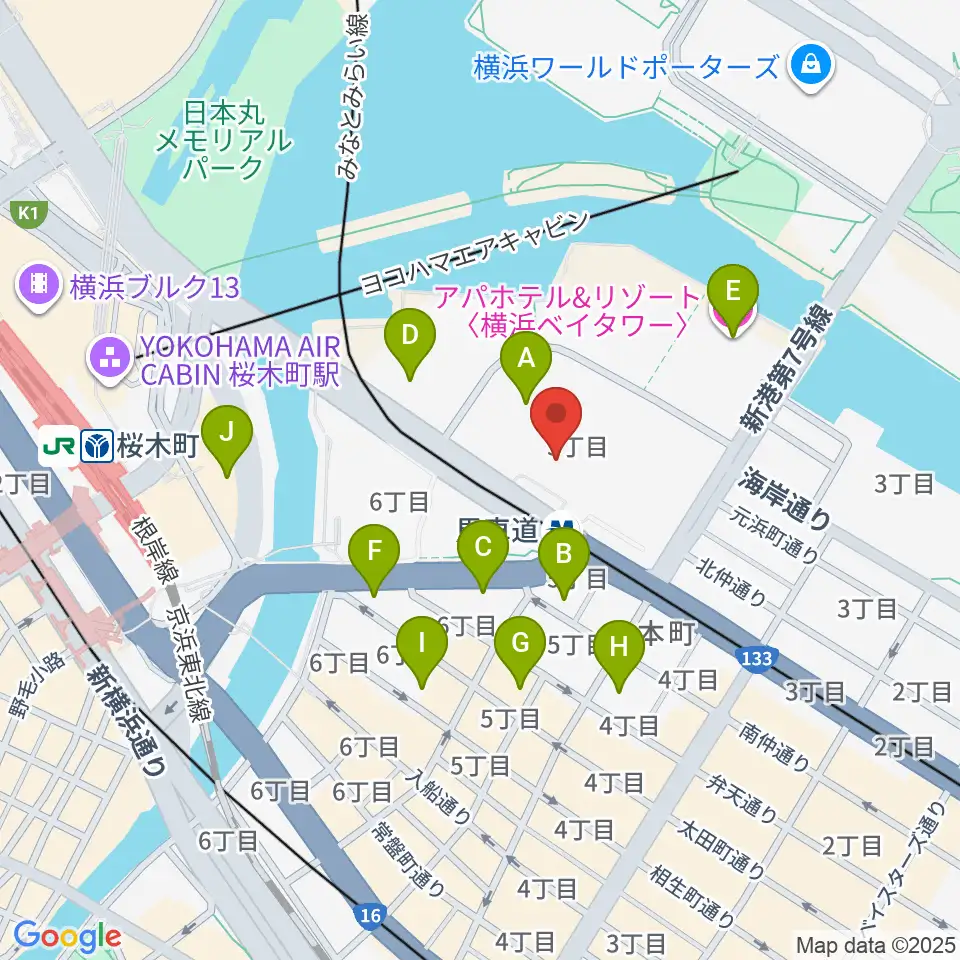 ビルボードライブ横浜周辺のホテル一覧地図