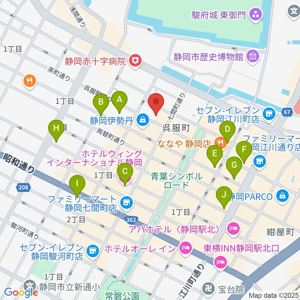 札の辻クロスホール周辺のホテル一覧地図