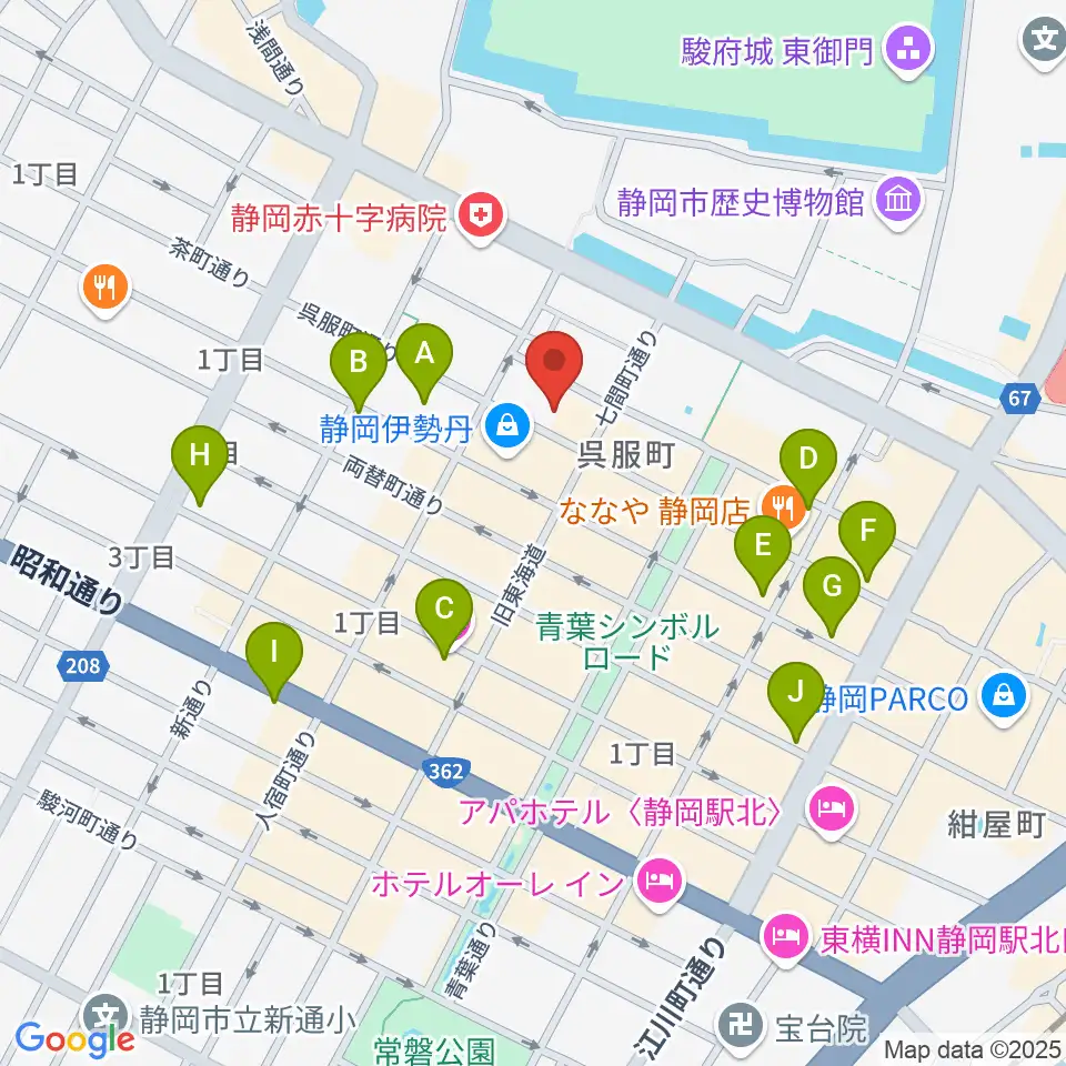 札の辻クロスホール周辺のホテル一覧地図