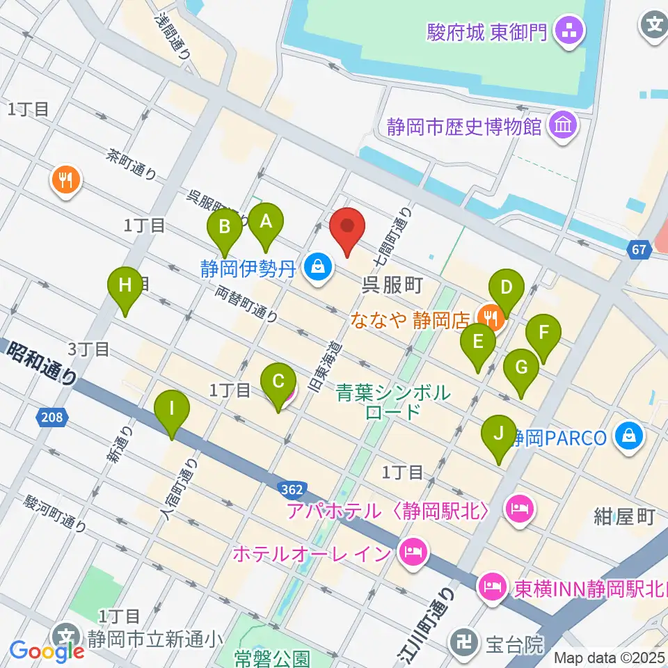 札の辻クロスホール周辺のホテル一覧地図