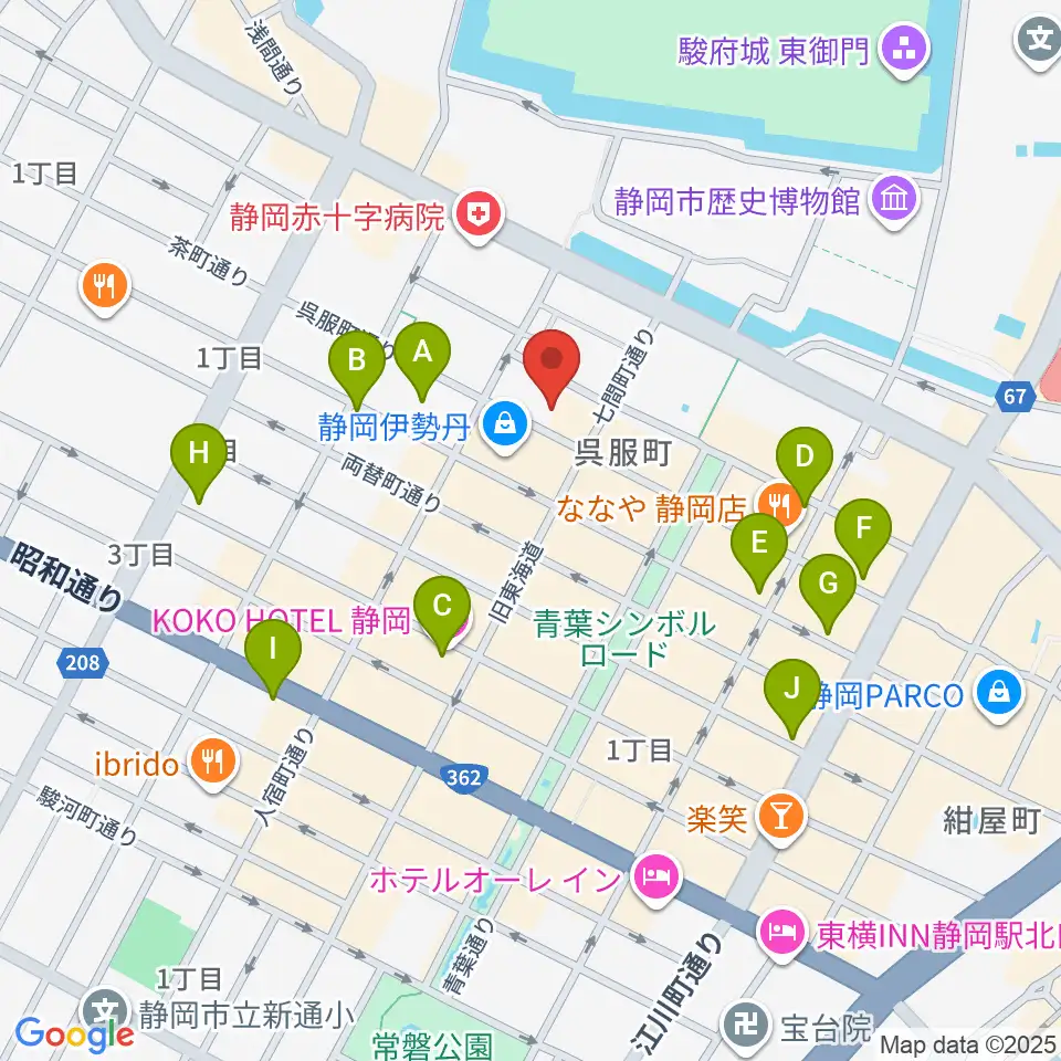 札の辻クロスホール周辺のホテル一覧地図