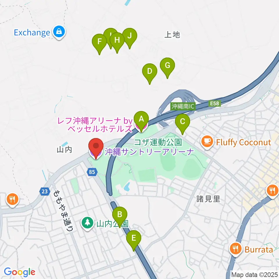 沖縄サントリーアリーナ周辺のホテル一覧地図