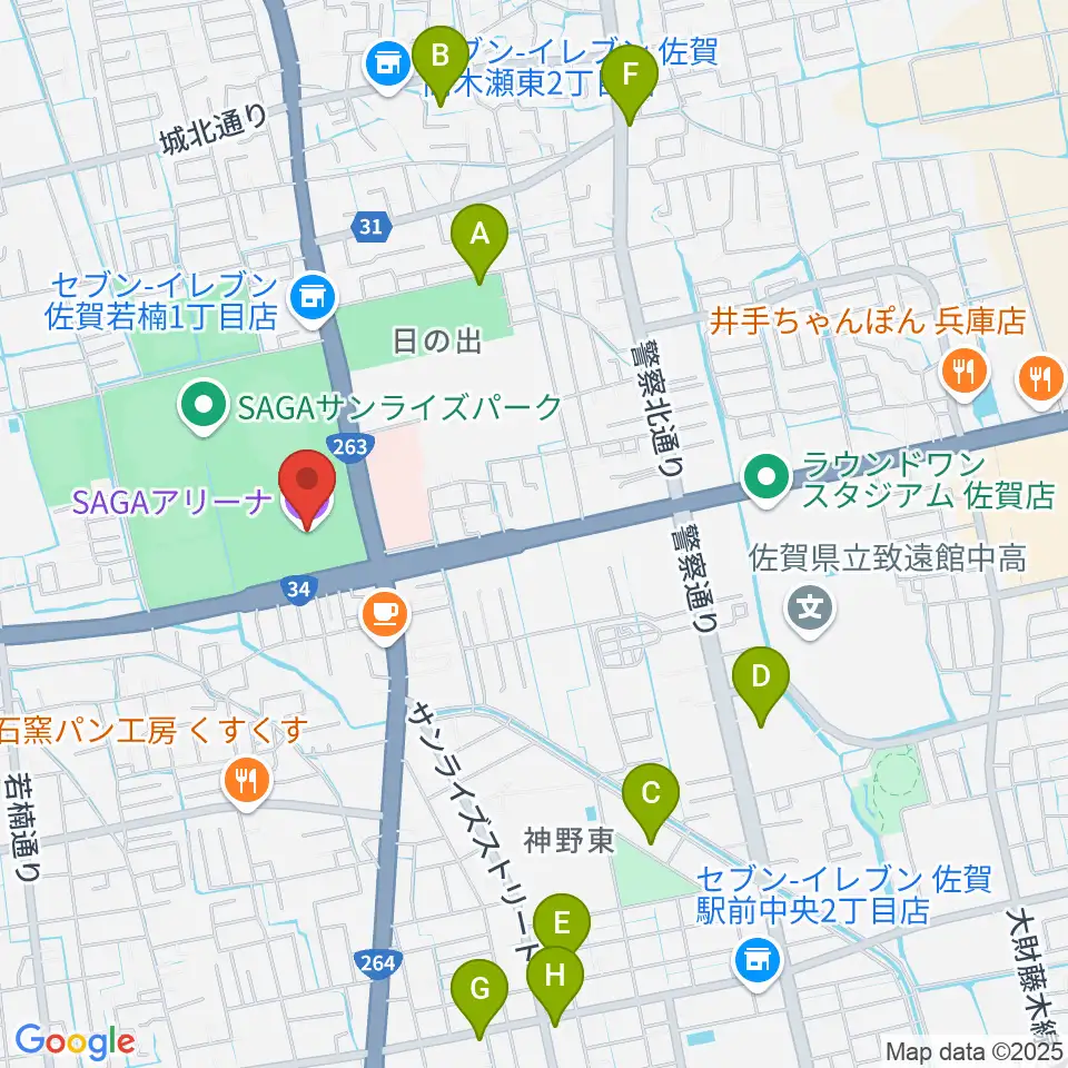 SAGAアリーナ周辺のホテル一覧地図