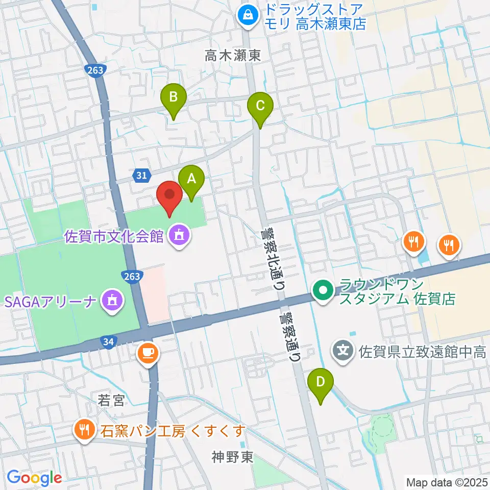 SAGAプラザ 総合体育館周辺のホテル一覧地図