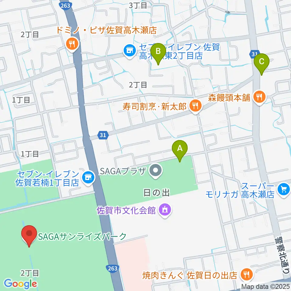 SAGAスタ(陸上競技場)周辺のホテル一覧地図