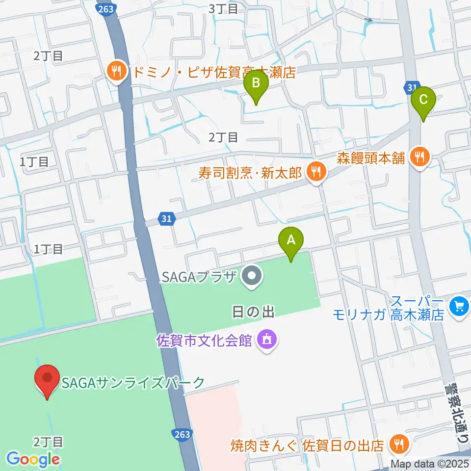 SAGAスタ(陸上競技場)周辺のホテル一覧地図