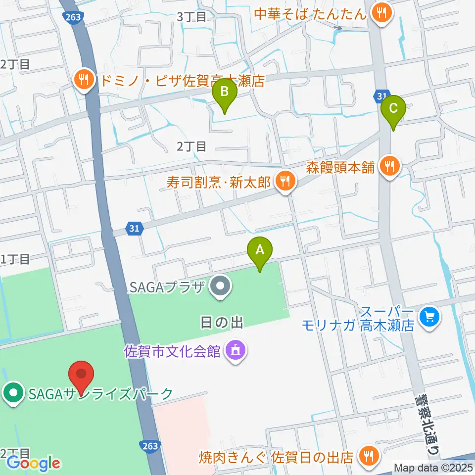 SAGAスタジアム周辺のホテル一覧地図
