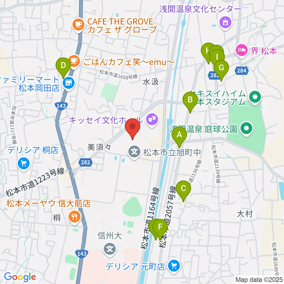 エア・ウォーターアリーナ松本周辺のホテル一覧地図