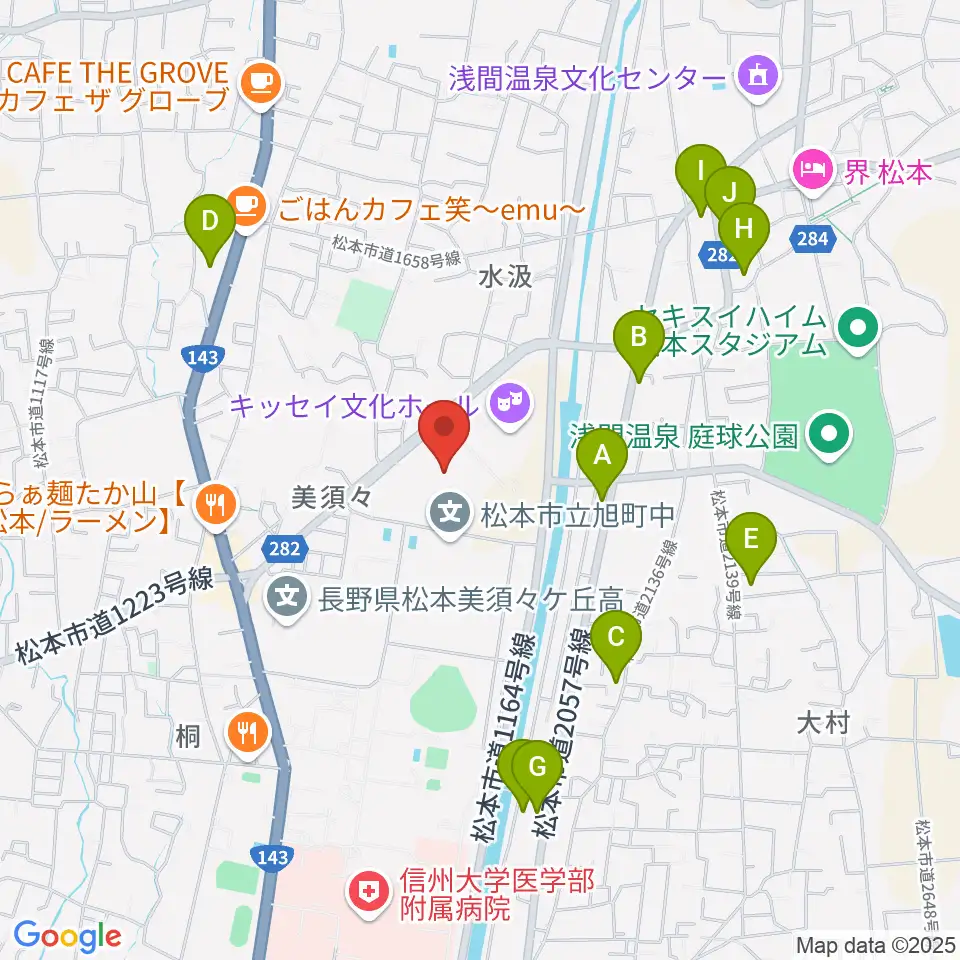 エア・ウォーターアリーナ松本周辺のホテル一覧地図