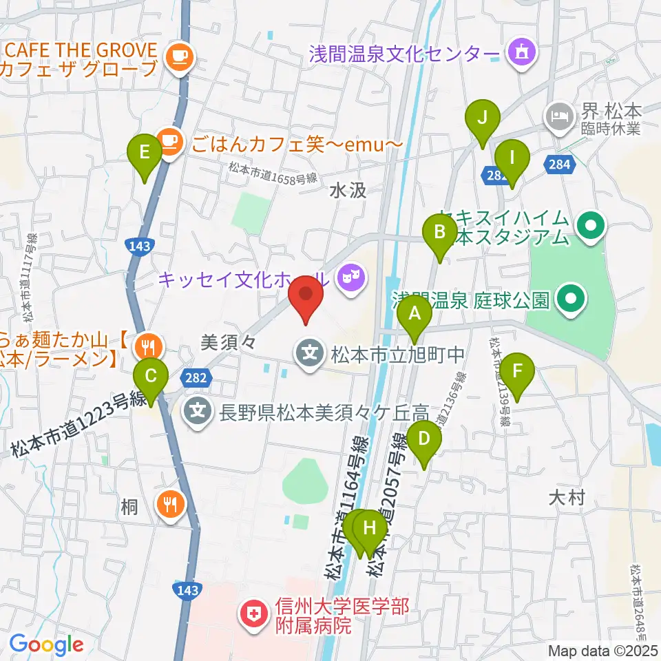エア・ウォーターアリーナ松本周辺のホテル一覧地図