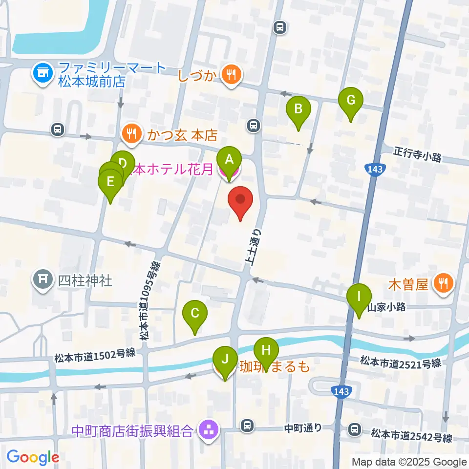 上土ふれあいホール周辺のホテル一覧地図