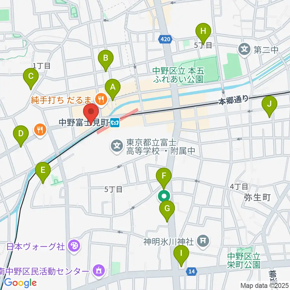SG STUDIO周辺のホテル一覧地図