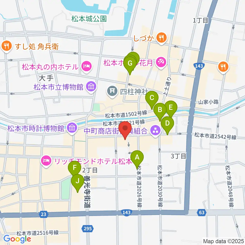 音楽社周辺のホテル一覧地図