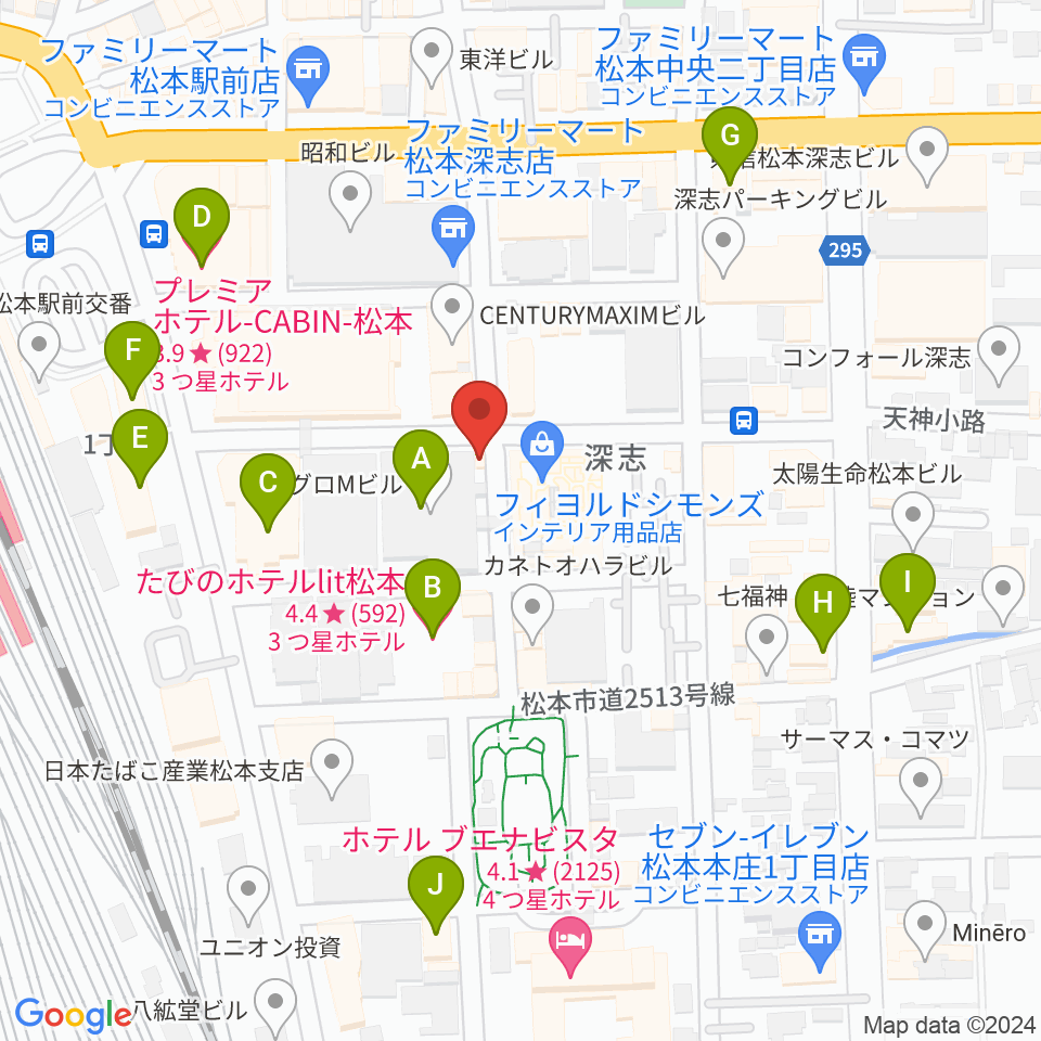 中村ギター音楽院周辺のホテル一覧地図