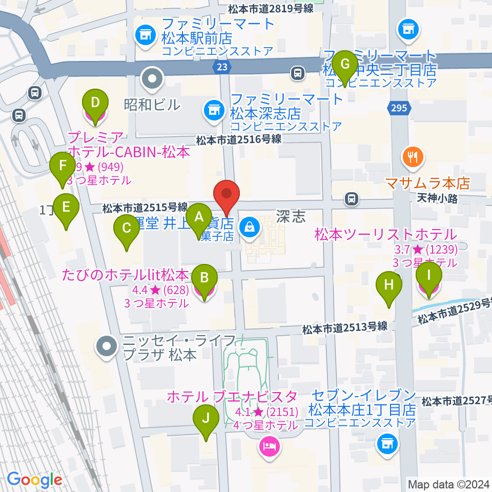 中村ギター音楽院周辺のホテル一覧地図