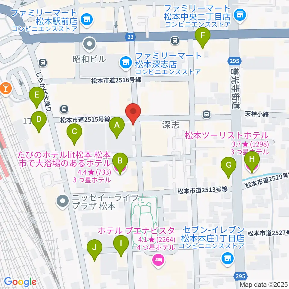中村ギター音楽院周辺のホテル一覧地図
