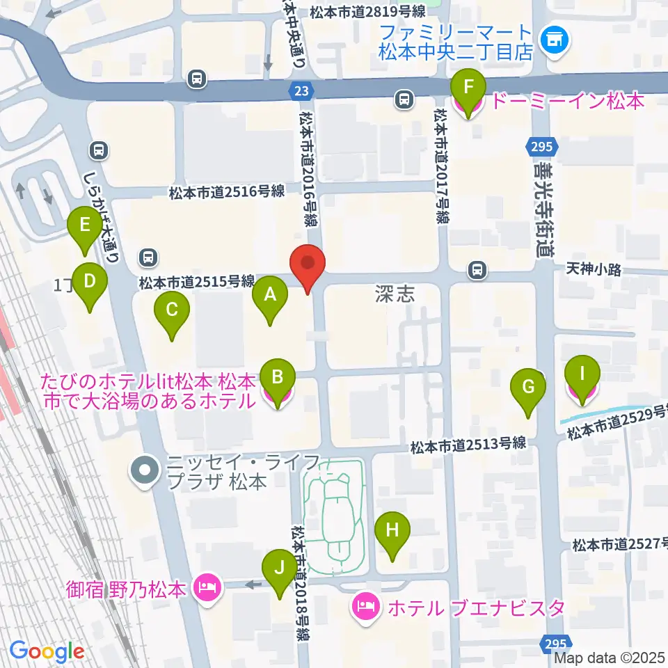 中村ギター音楽院周辺のホテル一覧地図