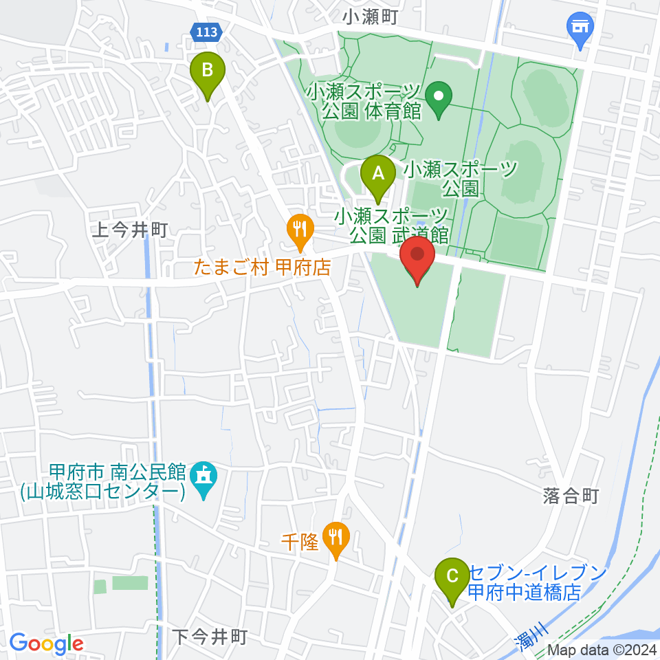 小瀬スポーツ公園武道館周辺のホテル一覧地図