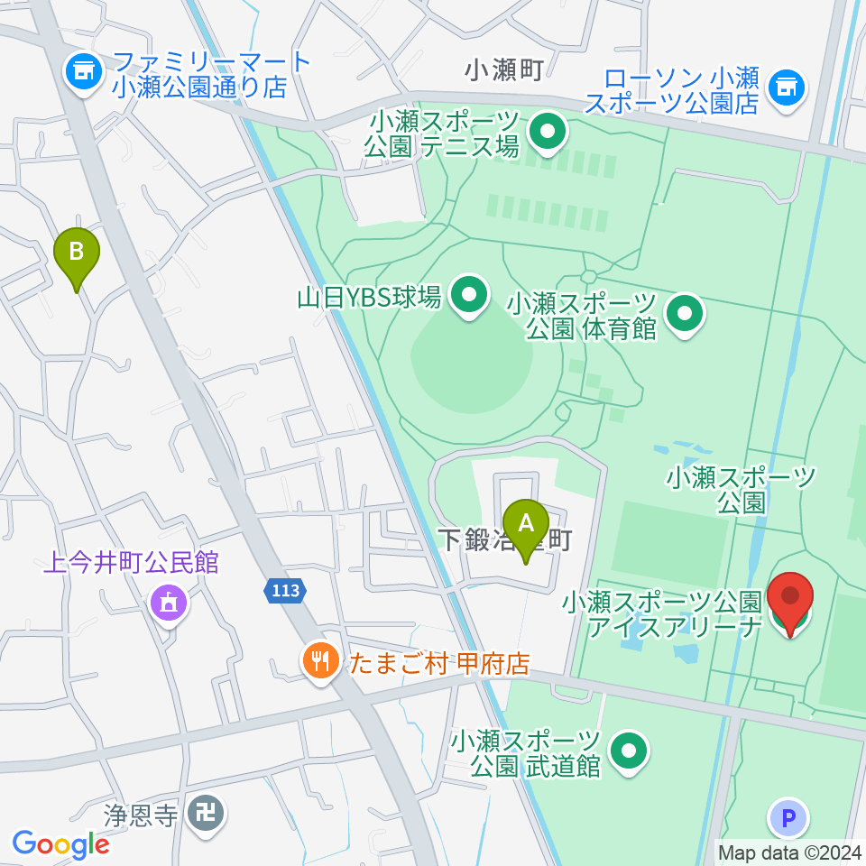 小瀬スポーツ公園アイスアリーナ周辺のホテル一覧地図