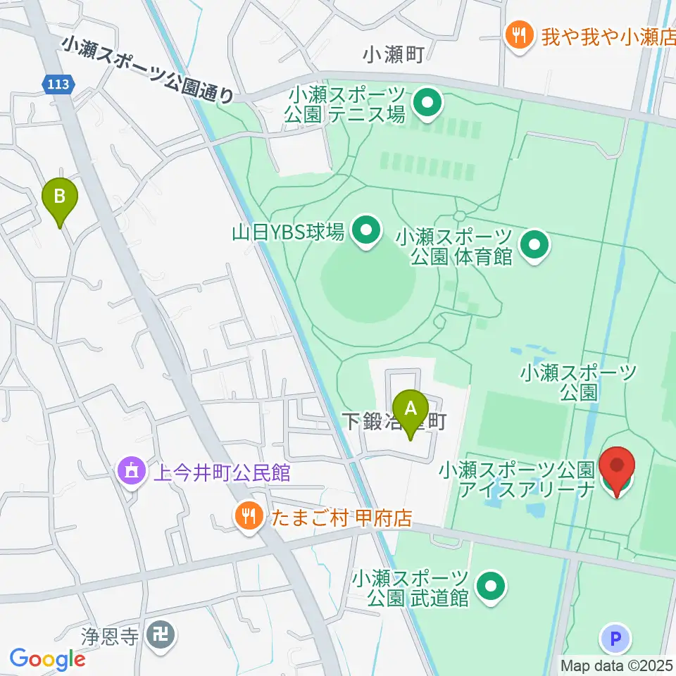 小瀬スポーツ公園アイスアリーナ周辺のホテル一覧地図
