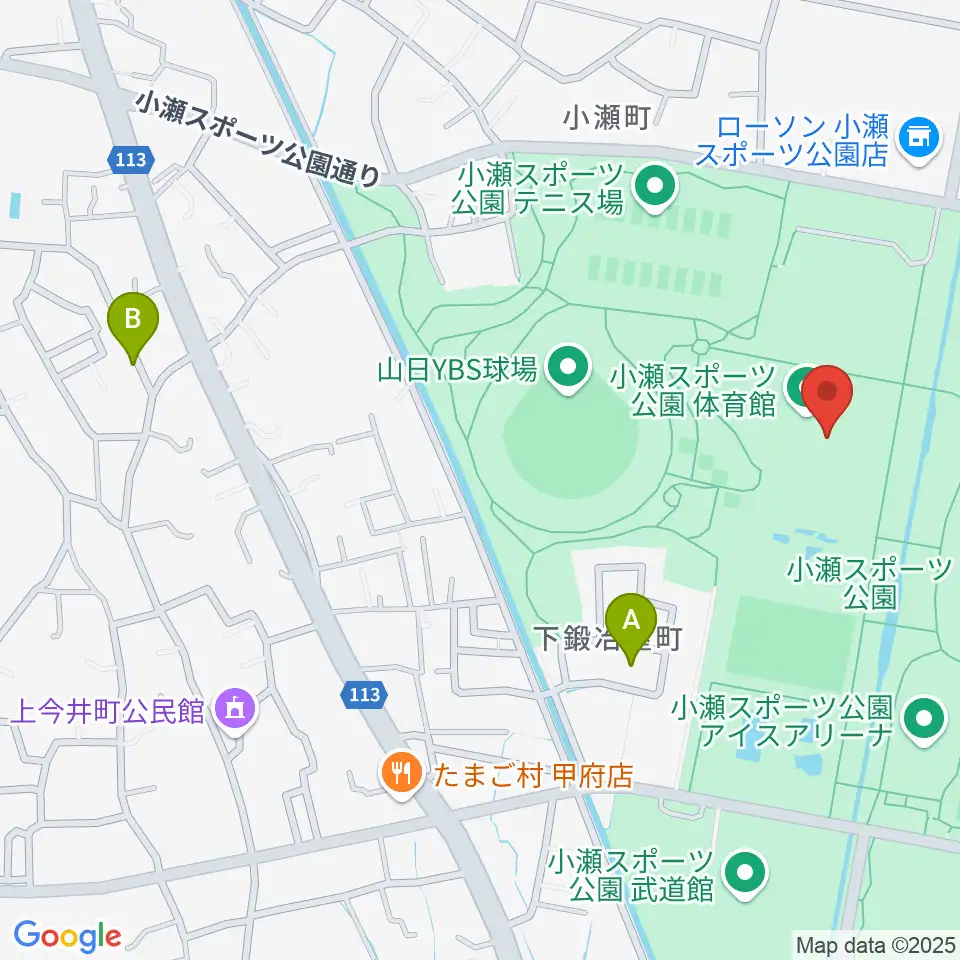 小瀬スポーツ公園体育館周辺のホテル一覧地図