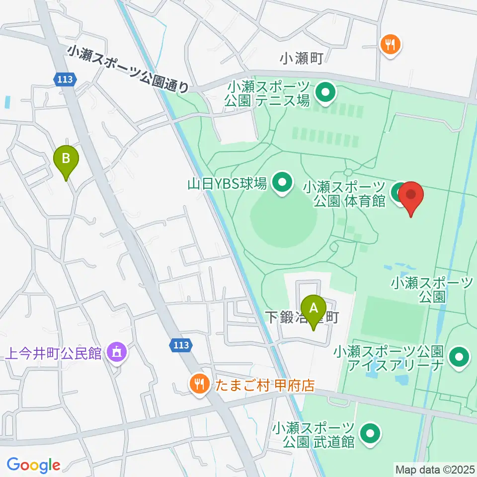 小瀬スポーツ公園体育館周辺のホテル一覧地図