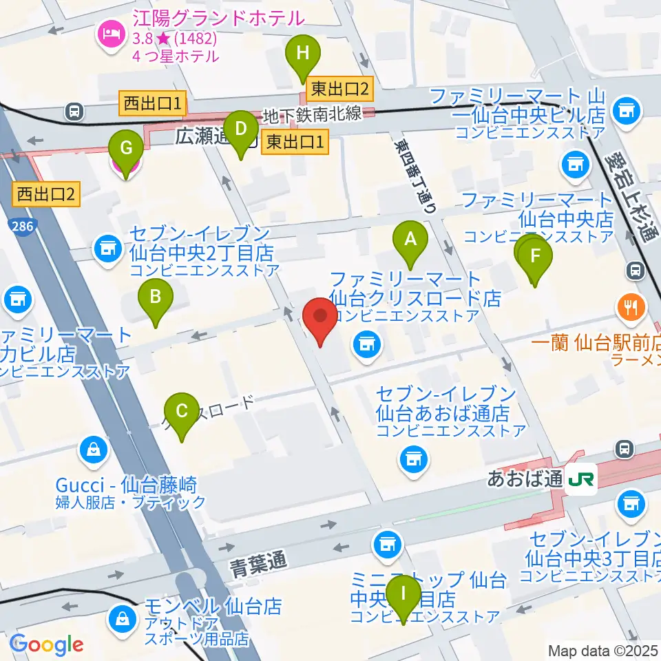 誰も知らない劇場周辺のホテル一覧地図