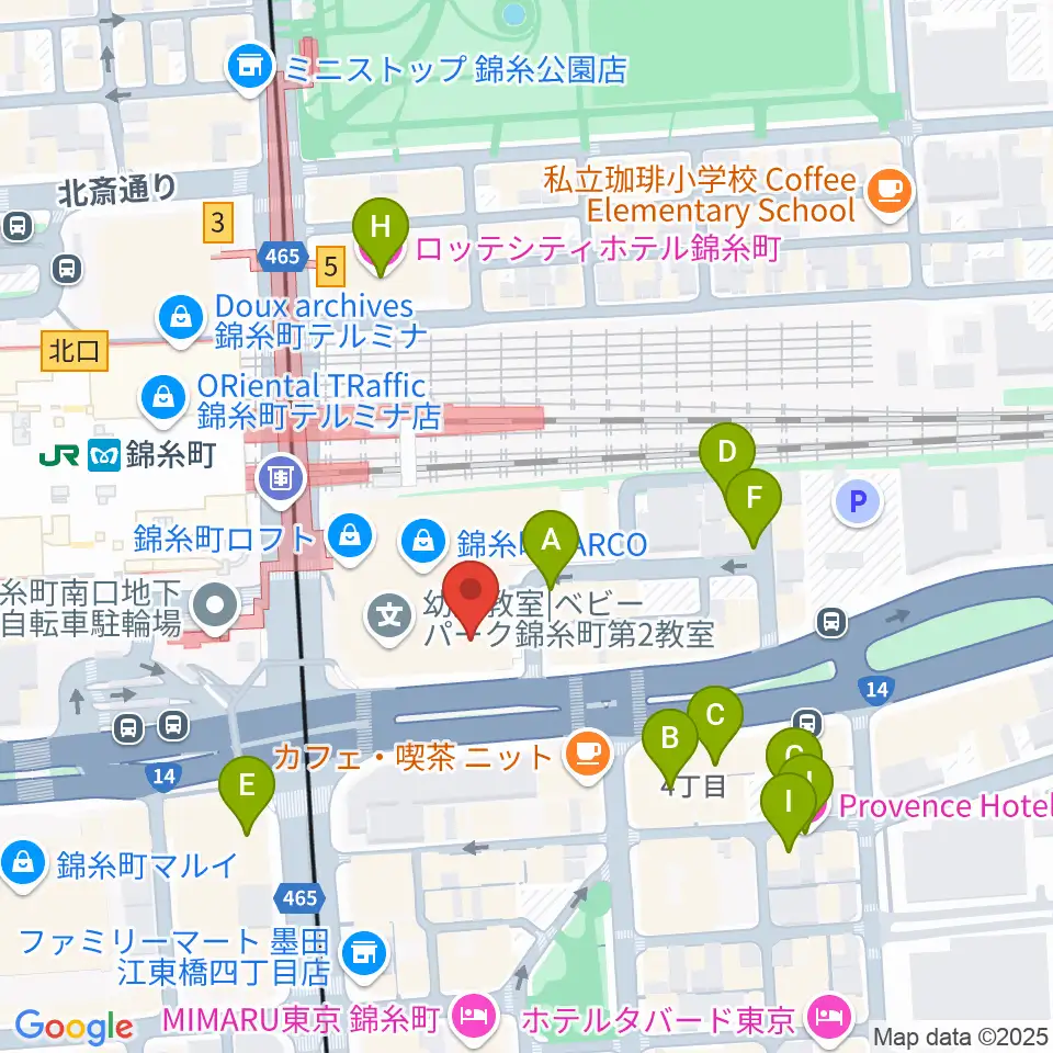 島村楽器 錦糸町パルコ店周辺のホテル一覧地図