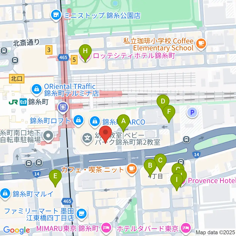 島村楽器 錦糸町パルコ店周辺のホテル一覧地図